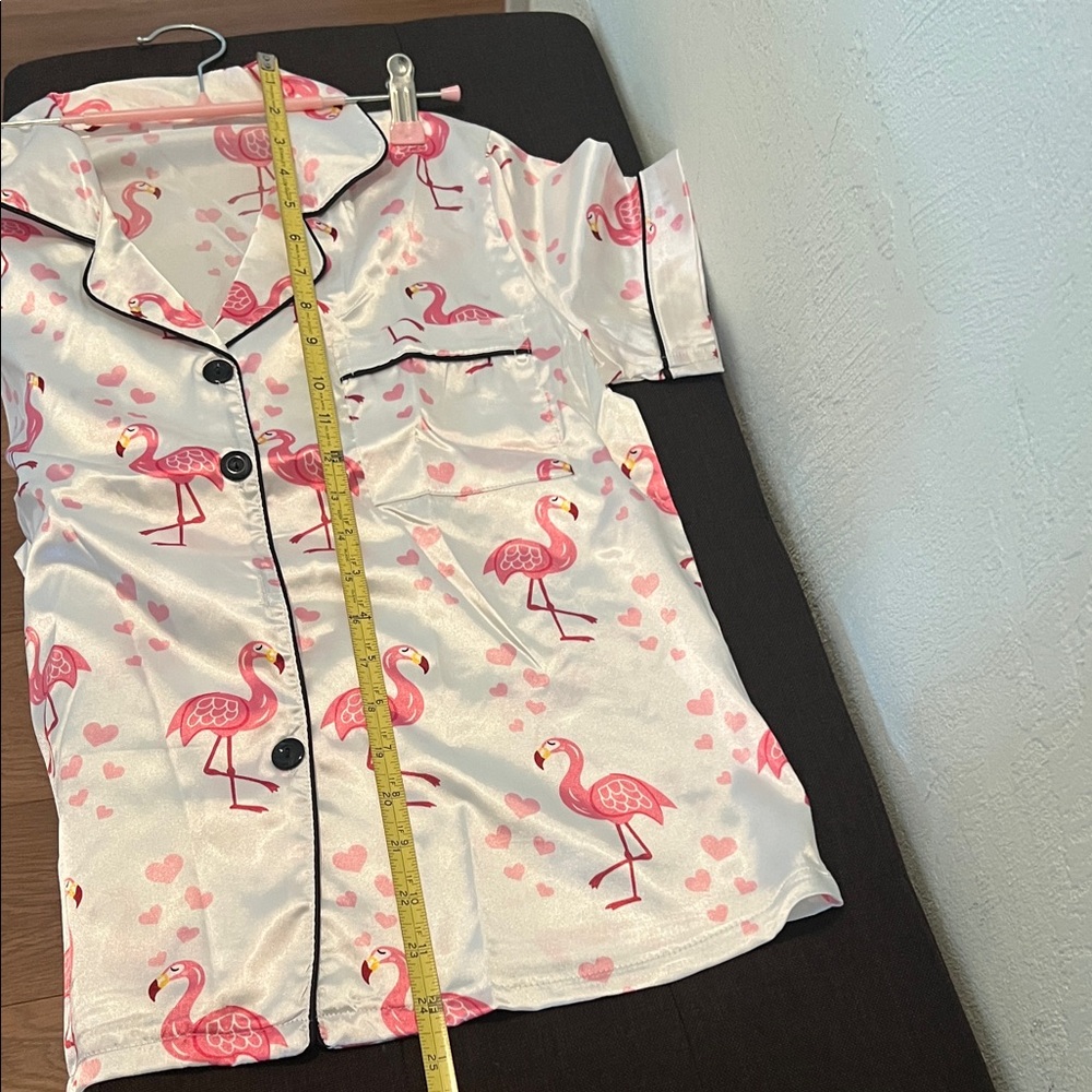#*043= Pink Flamingo Print Pajama Set